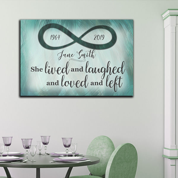 Personalized Lived And Laughed Memorial Premium Canvas