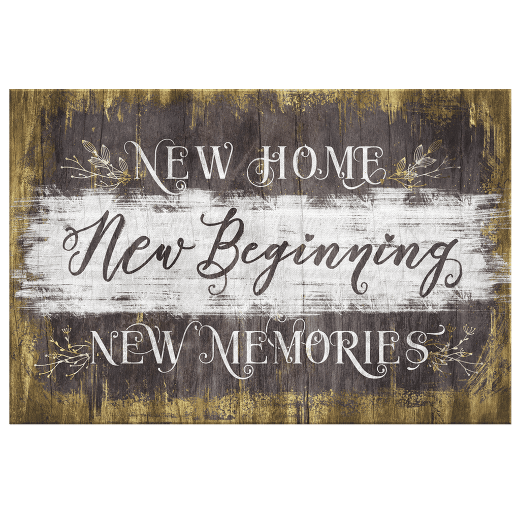 New Home, New Memories Premium Rustic Canvas
