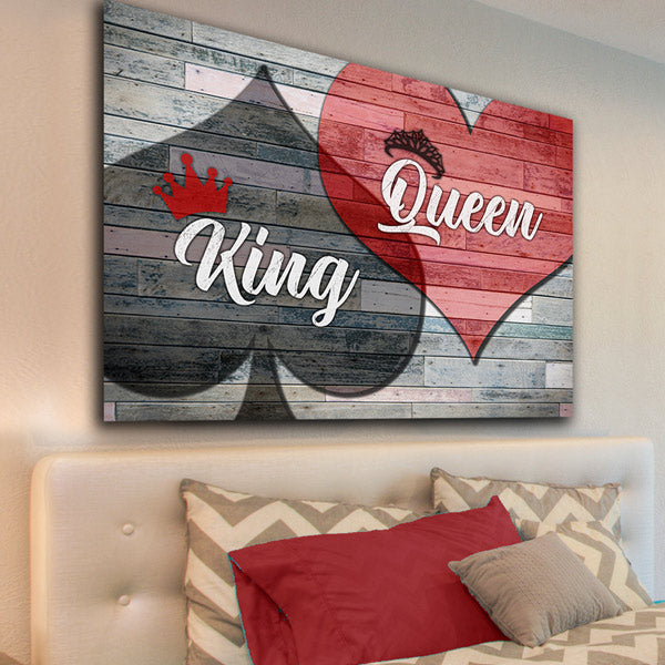 King of Spades And Queen Of Hearts Premium Canvas