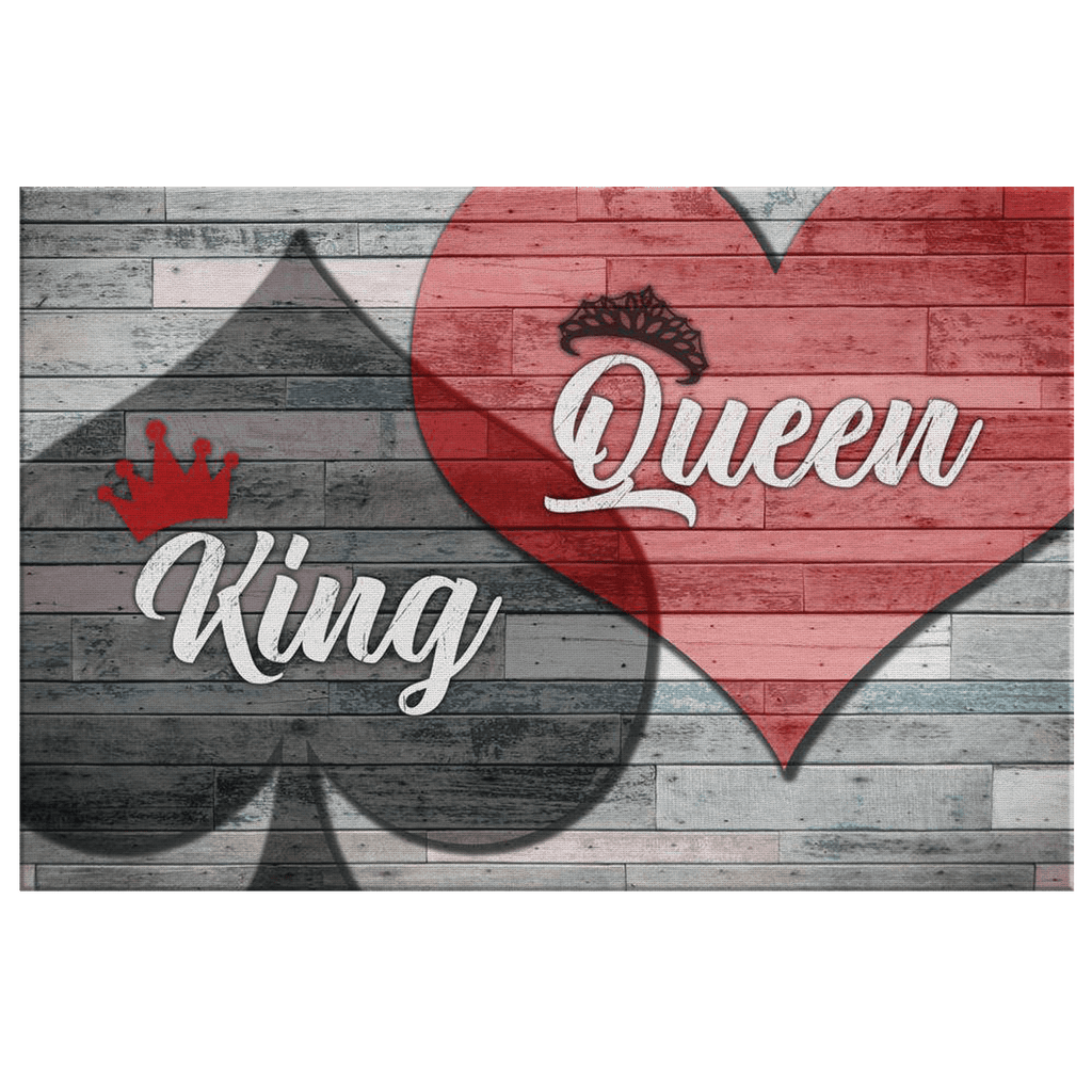 King of Spades And Queen Of Hearts Premium Canvas