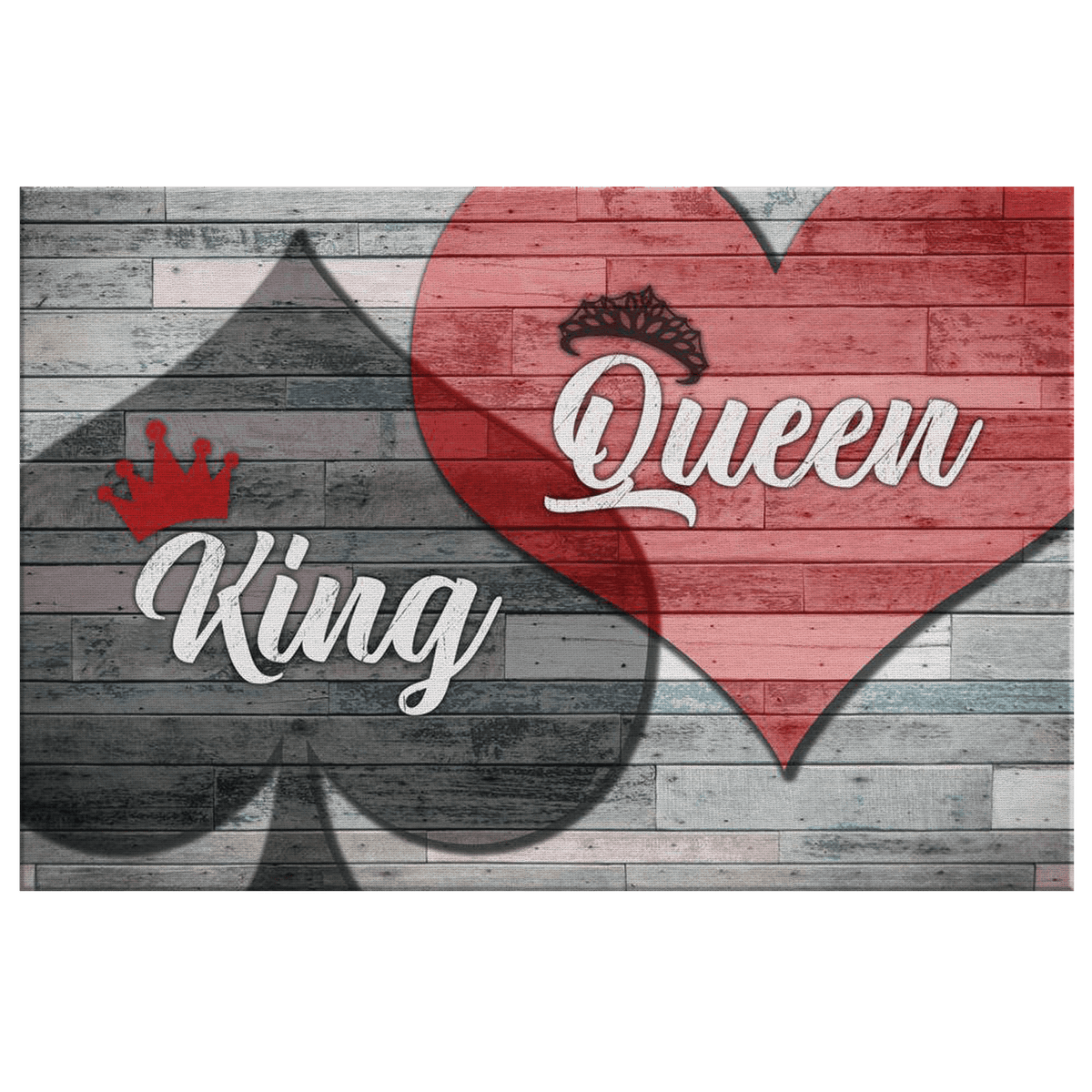King of Spades And Queen Of Hearts Premium Canvas