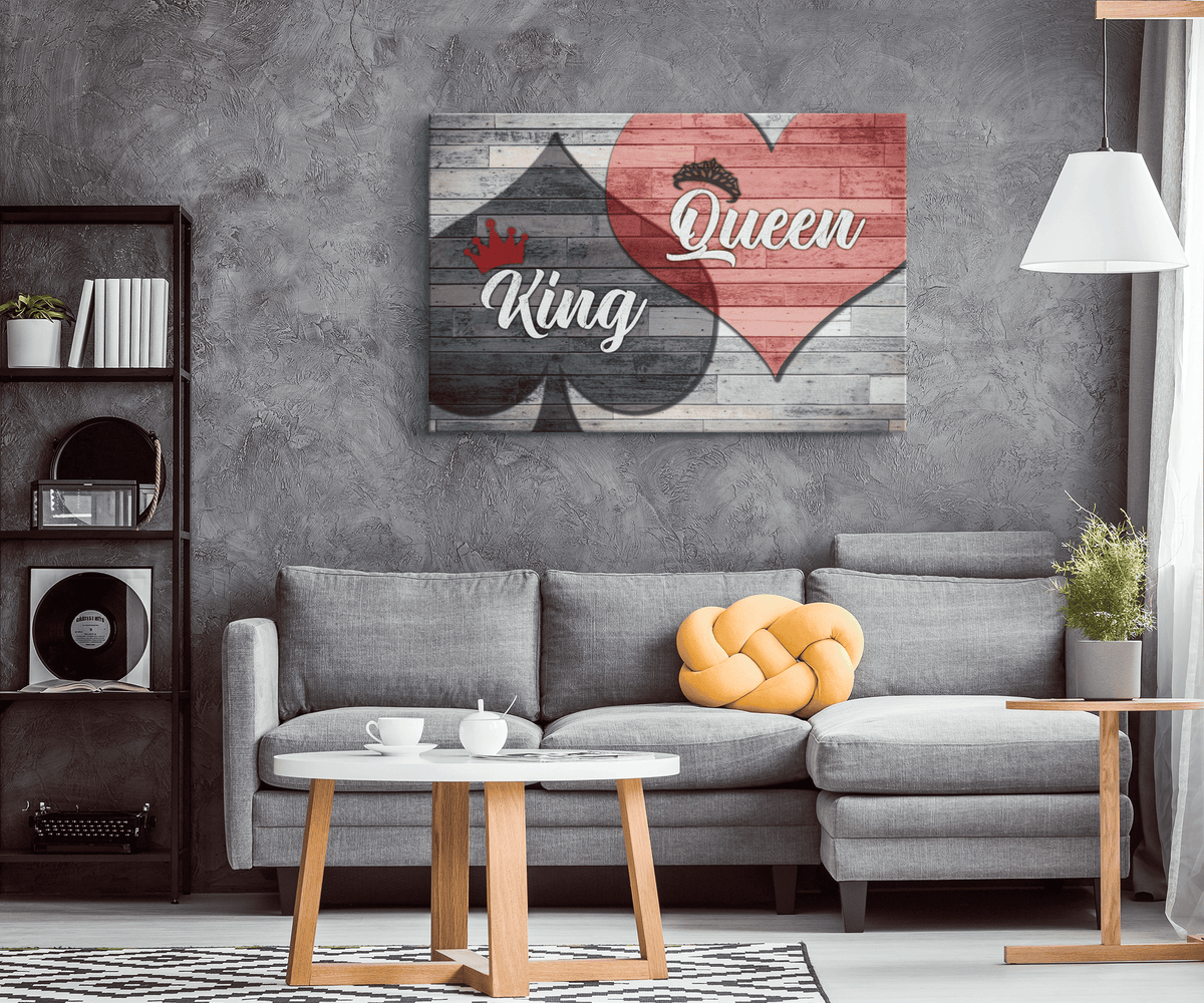 King of Spades And Queen Of Hearts Premium Canvas