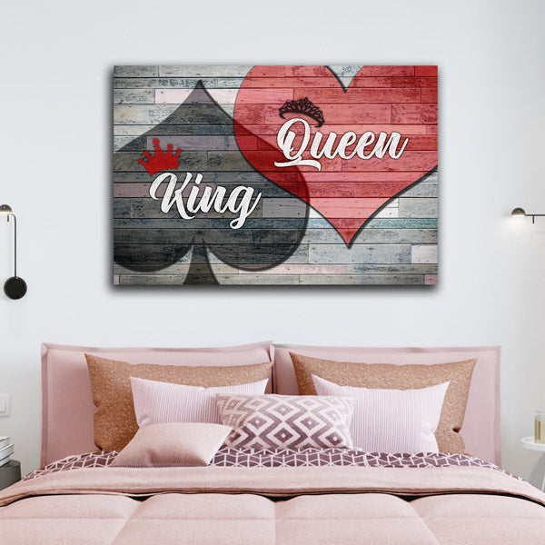 King of Spades And Queen Of Hearts Premium Canvas