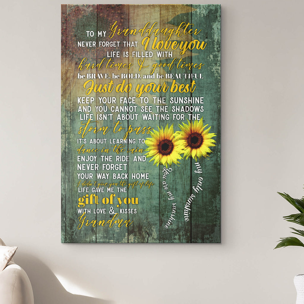 Personalized To My Granddaughter - I Love You Premium Canvas