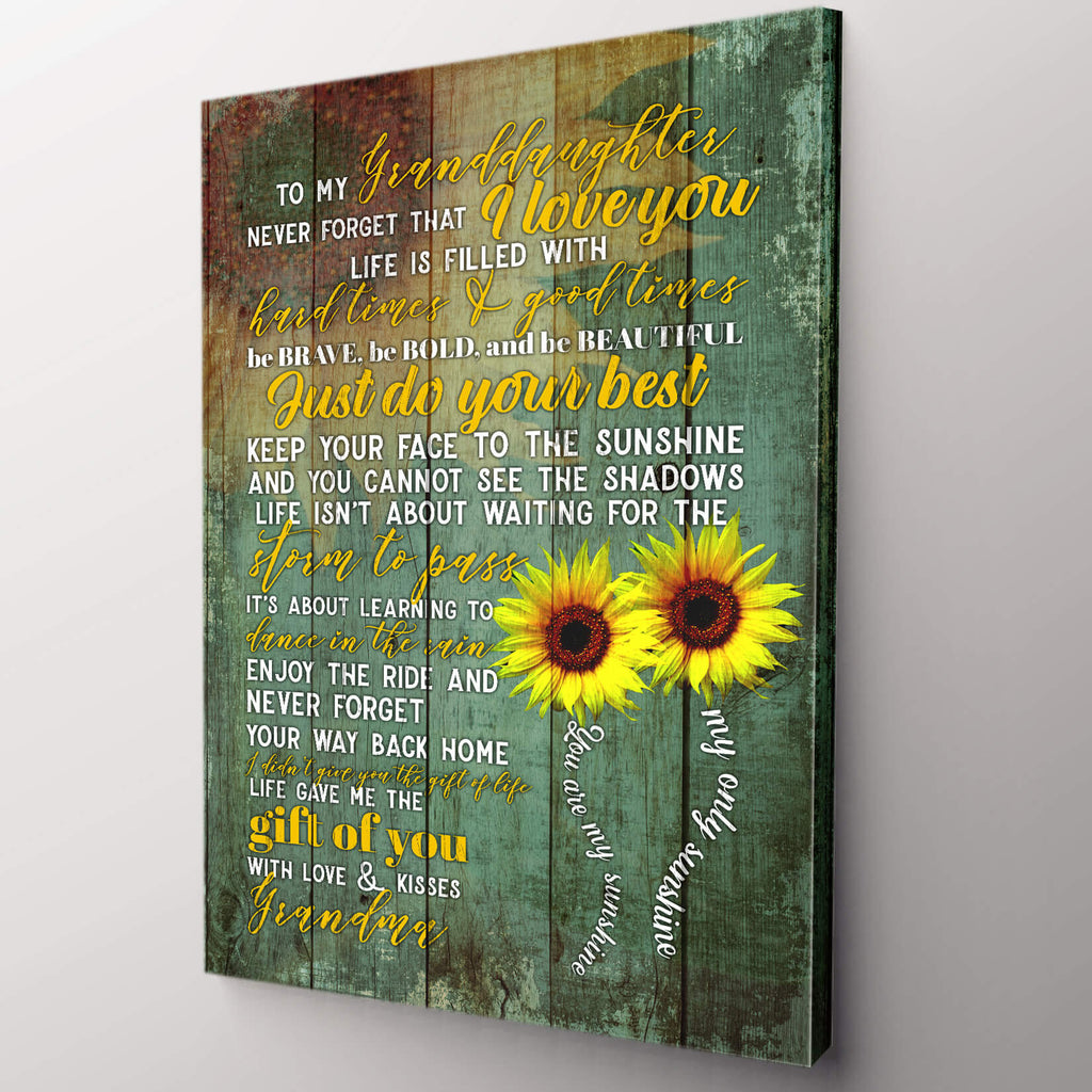 Personalized To My Granddaughter - I Love You Premium Canvas