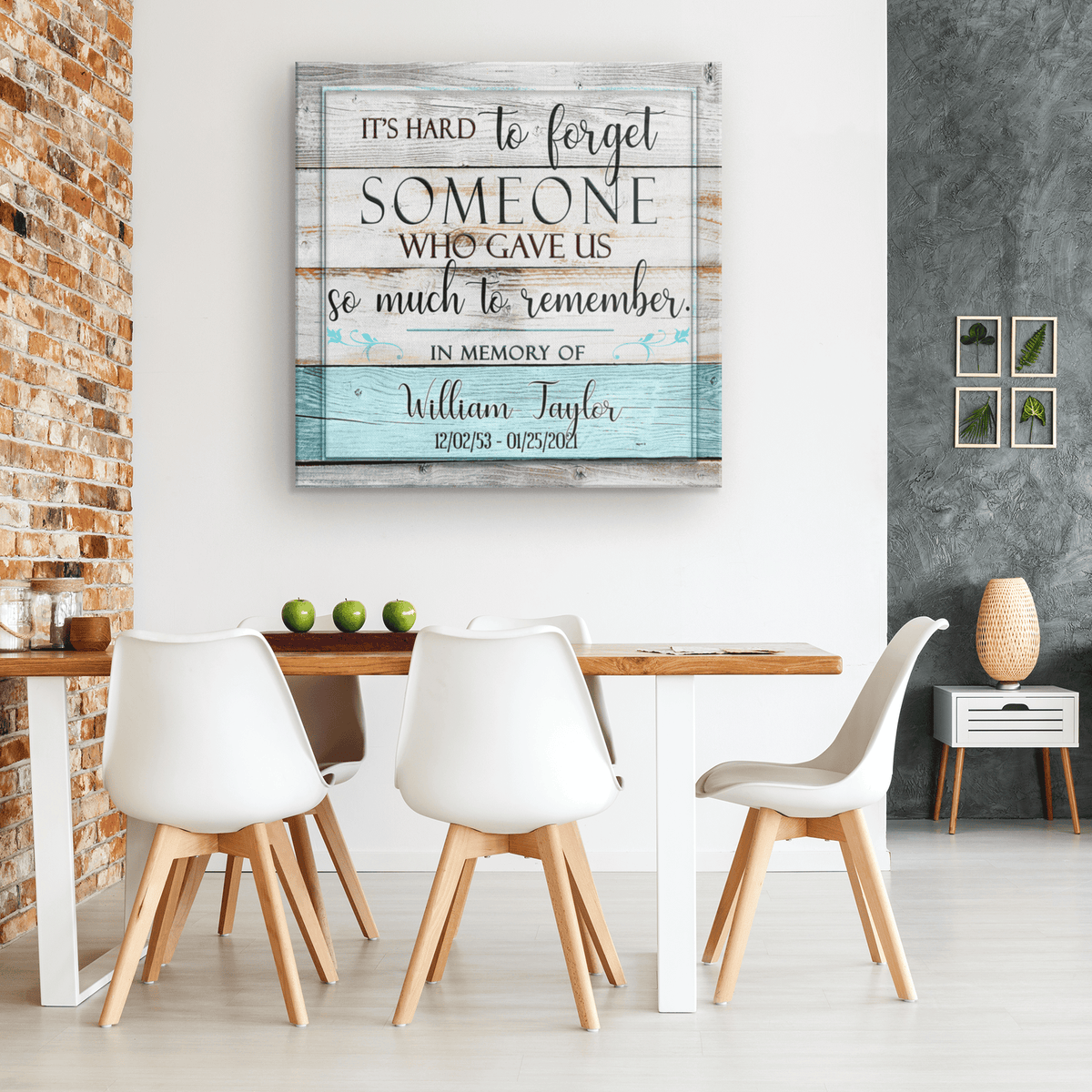 Personalized Its Hard To Forget Someone Memorial Premium Canvas