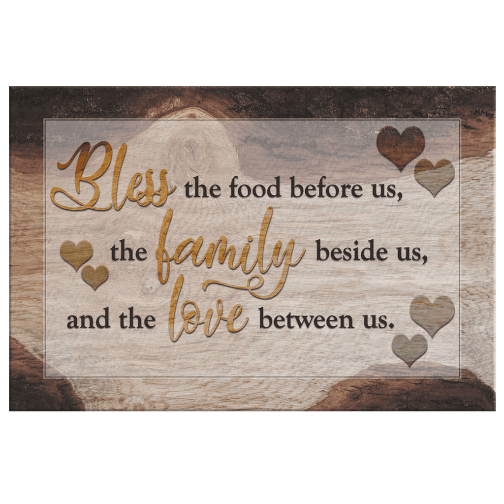 Food, Family, Love Premium Rustic Canvas