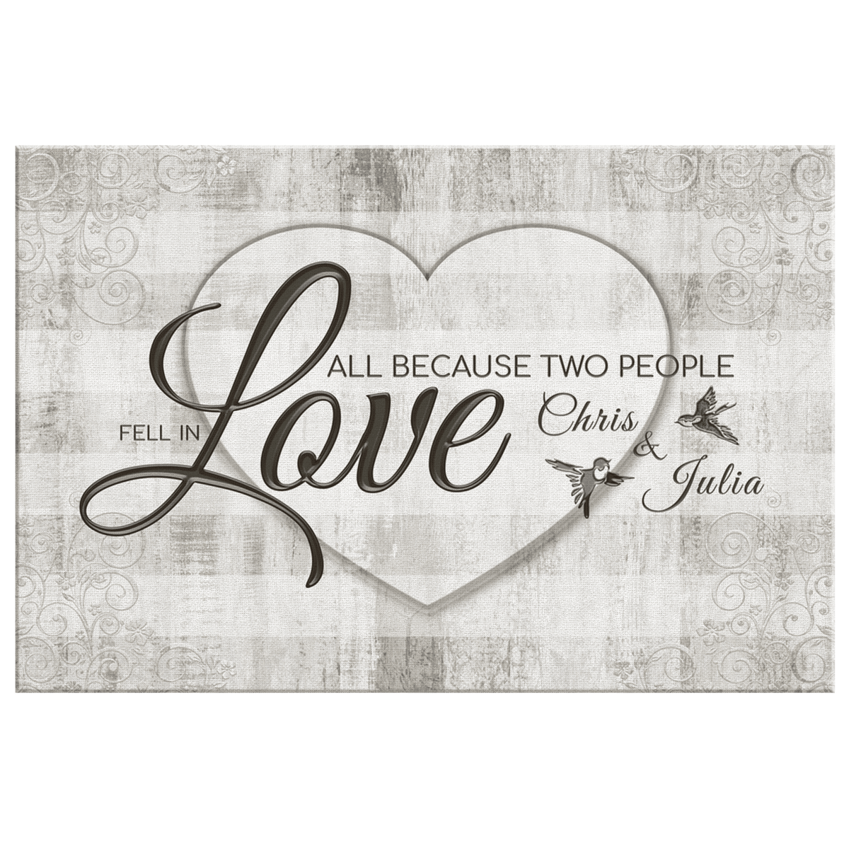 Personalized All Because Two People Fell In Love Premium Canvas