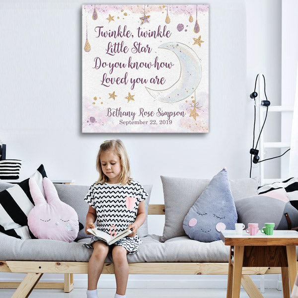 Personalized Twinkle Twinkle Little Star Premium Canvas