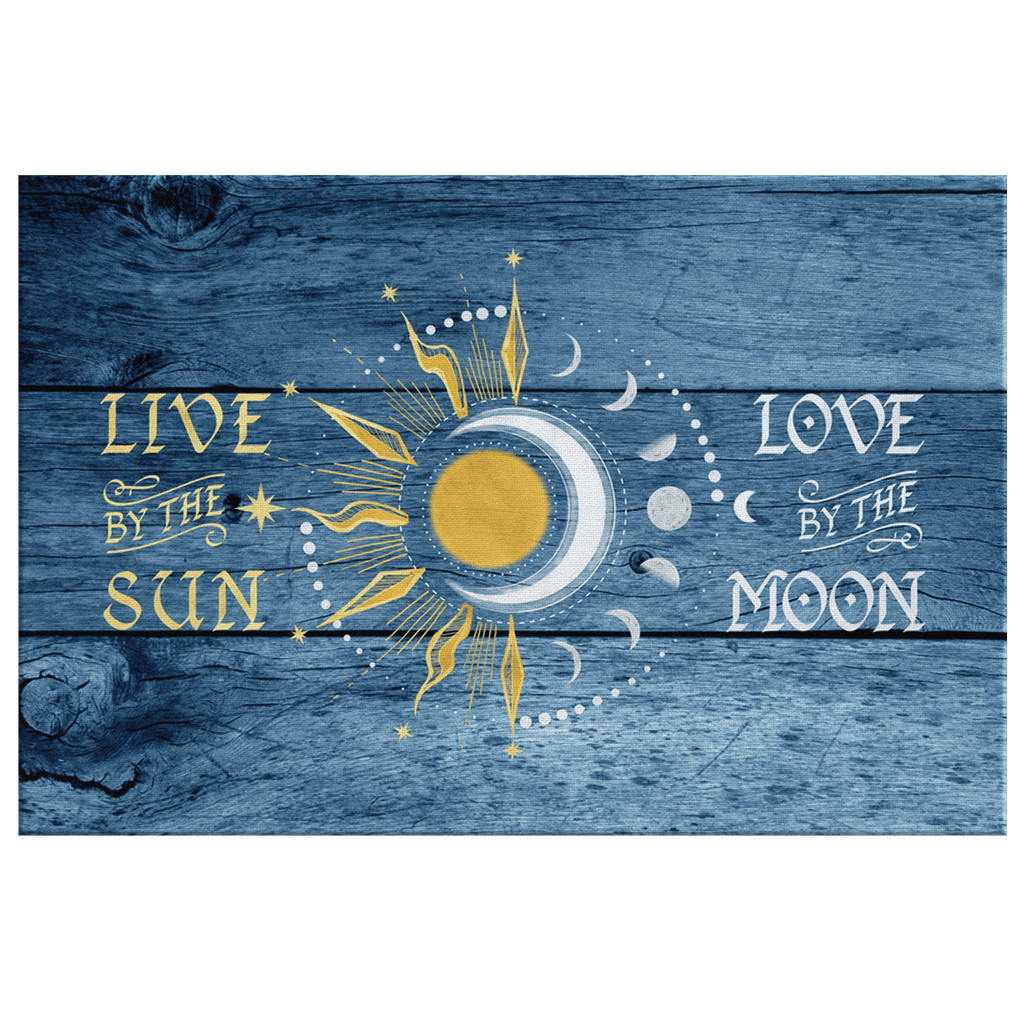 Live By The Sun, Love By The Moon Premium Rustic Canvas