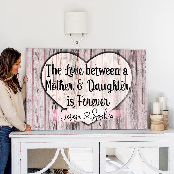 Personalized The Love Between A Mother & Daughter Premium Canvas