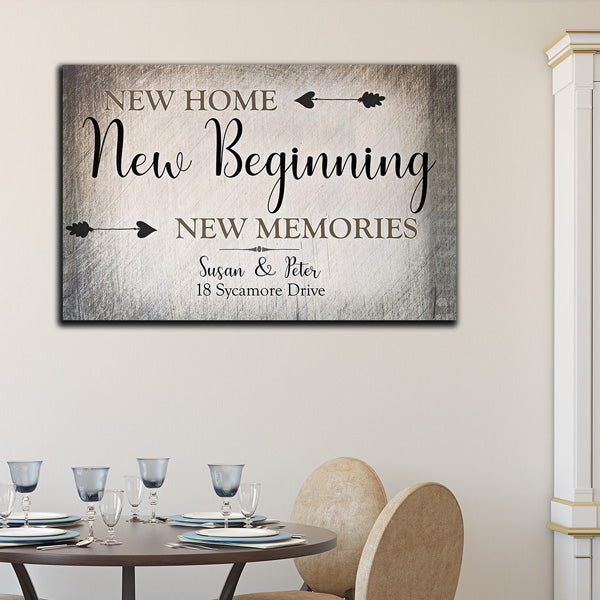 Personalized New Home, New Beginning Premium Canvas