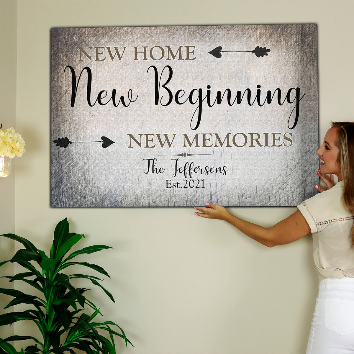 Personalized New Home, New Beginning Premium Canvas