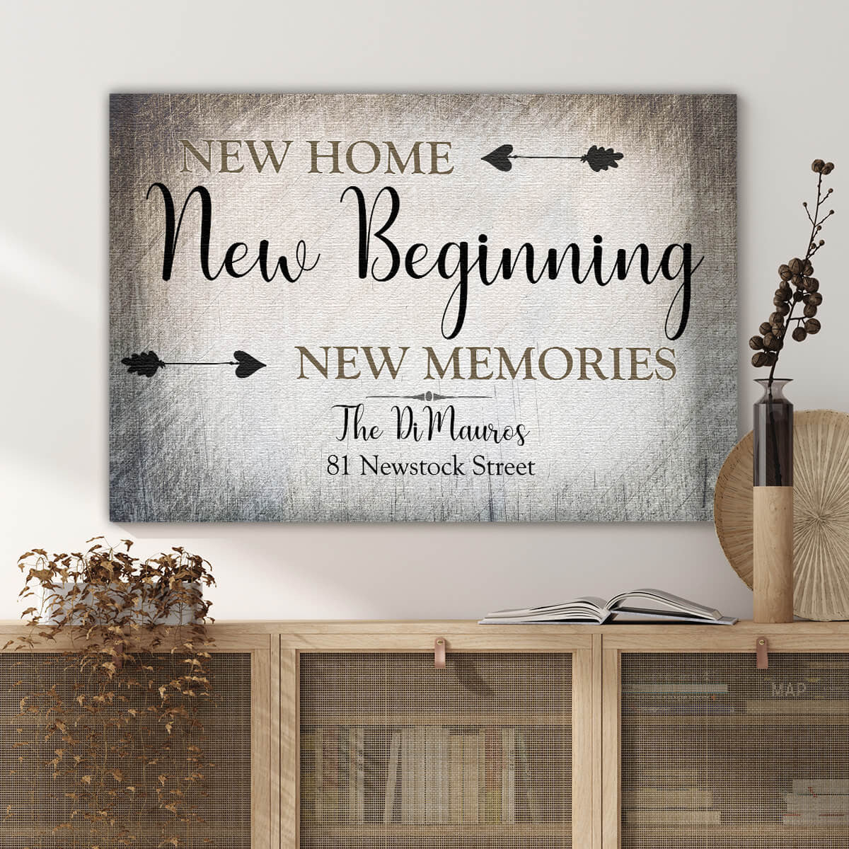 Personalized New Home, New Beginning Premium Canvas