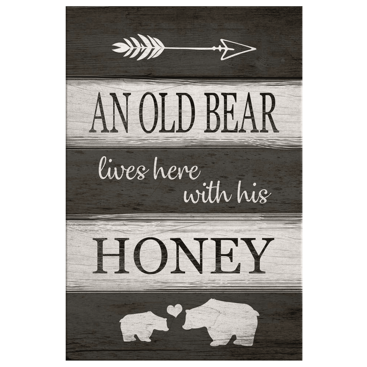 An Old Bear Lives Here Premium Canvas