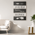 An Old Bear Lives Here Premium Canvas