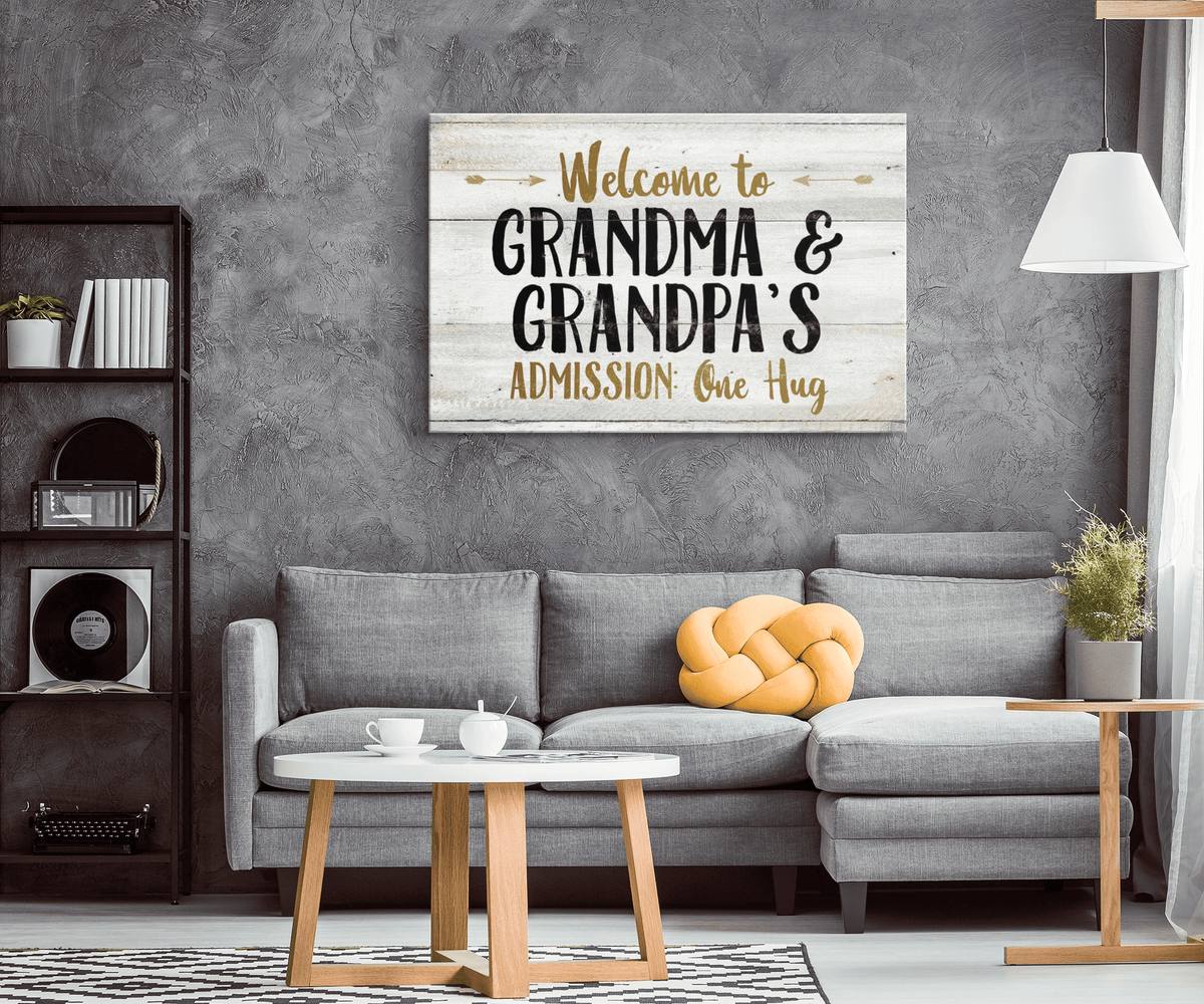 Welcome to Grandma And Grandpas Premium Canvas