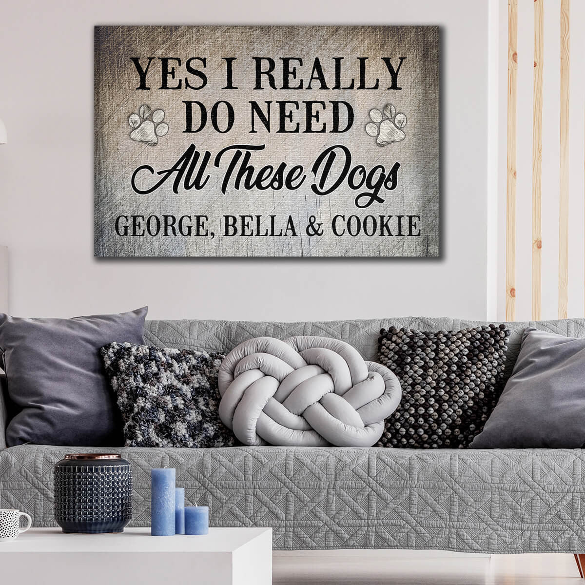 Personalized All These Dogs Premium Canvas