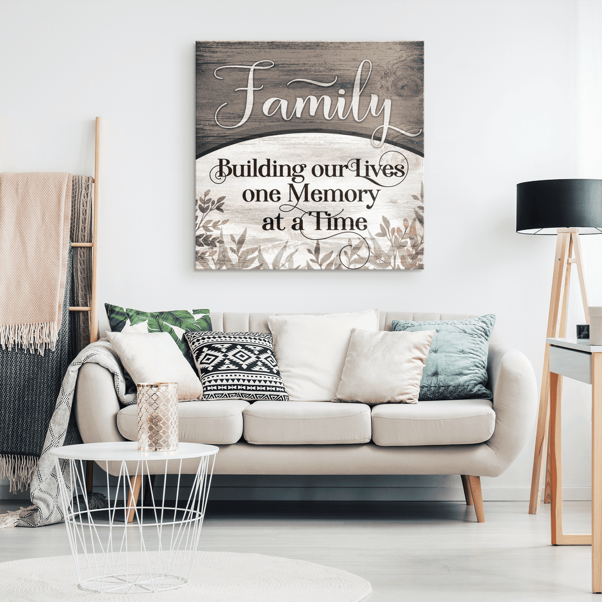 Family - Building Our Lives One Memory At A Time Premium Canvas