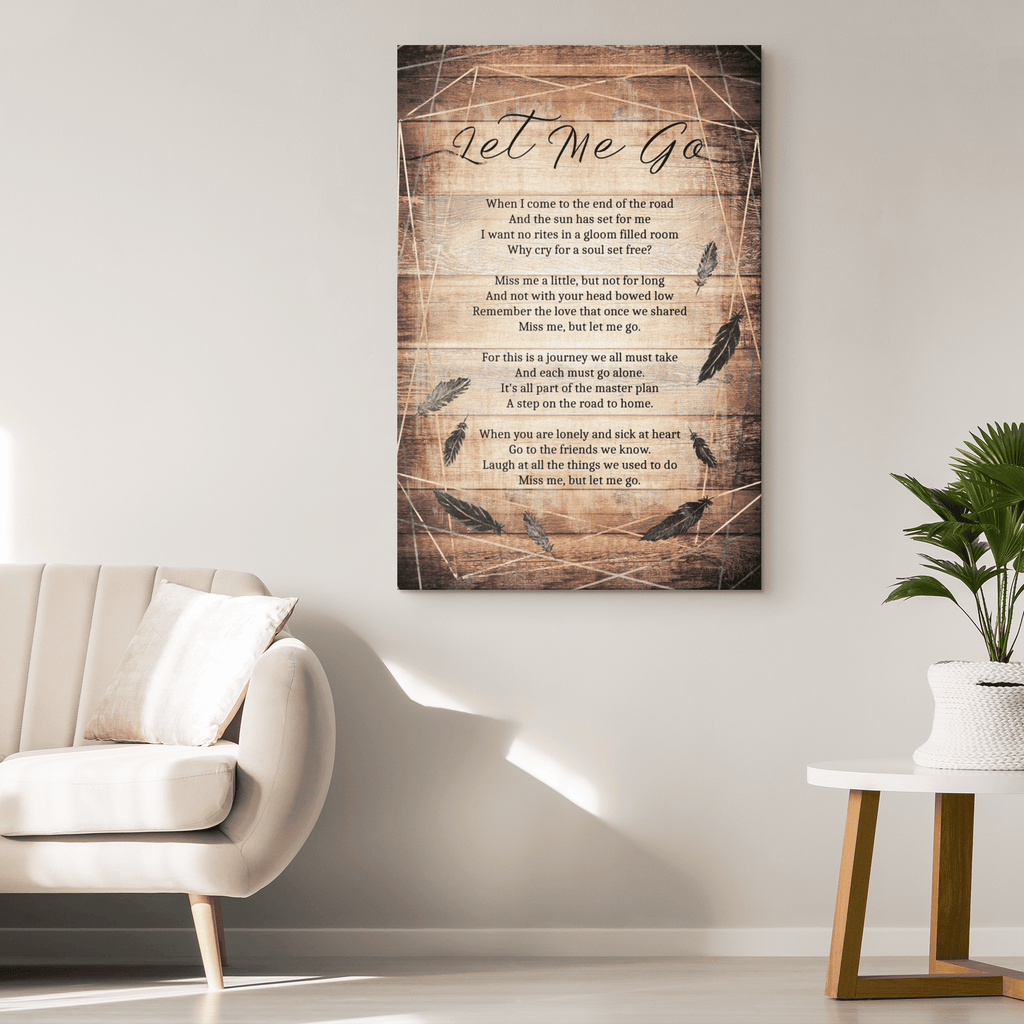 Miss Me, Let Me Go Premium Rustic Memorial Canvas