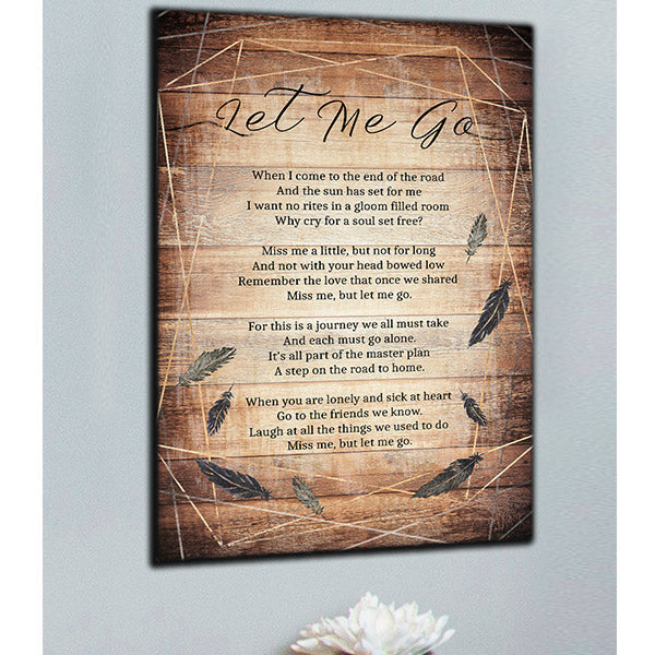 Miss Me, Let Me Go Premium Rustic Memorial Canvas