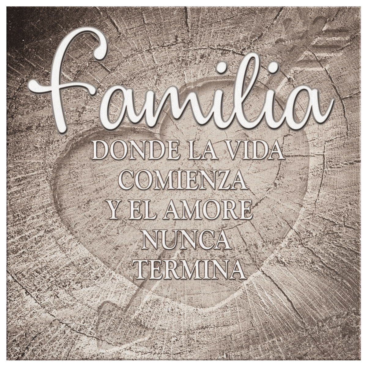 Familia - Donde La Vida Comienza Premium Canvas
