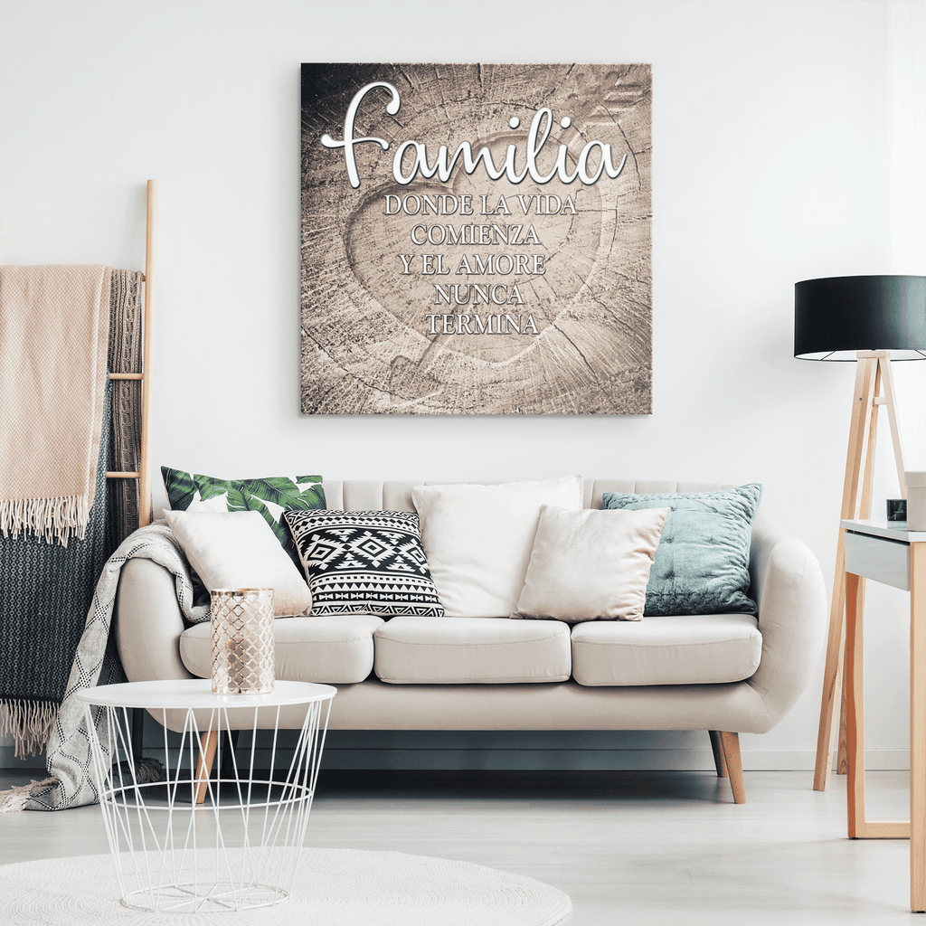 Familia - Donde La Vida Comienza Premium Canvas