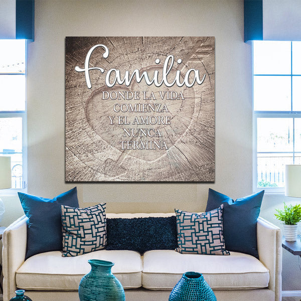 Familia - Donde La Vida Comienza Premium Canvas