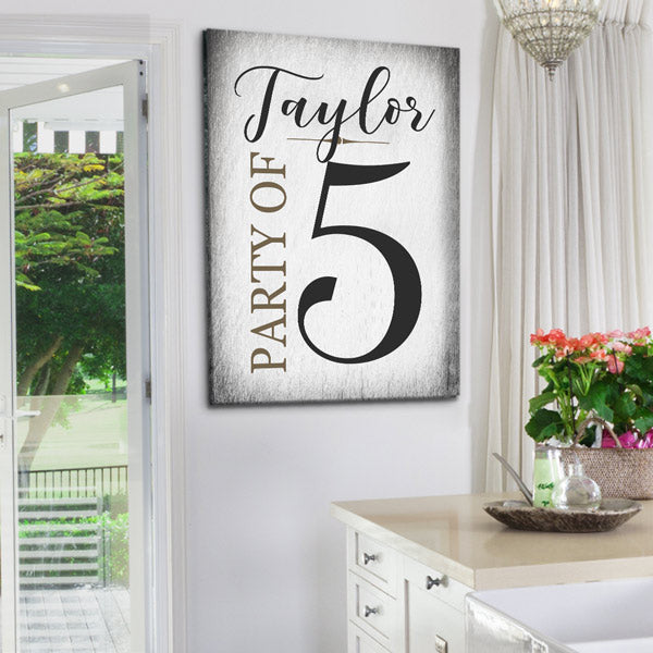 Personalized Family Name Party of. . Premium Canvas