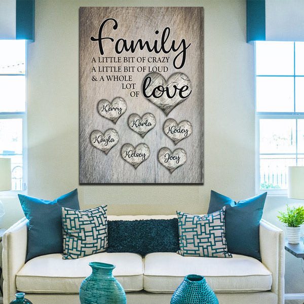 Personalized Family... Love Premium Canvas