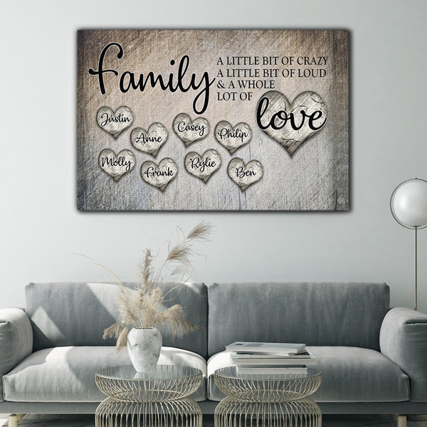 Personalized Family... Love Premium Canvas