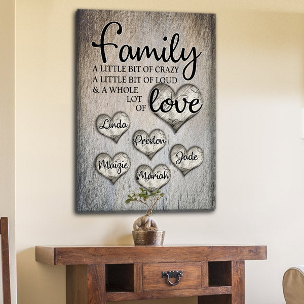Personalized Family... Love Premium Canvas