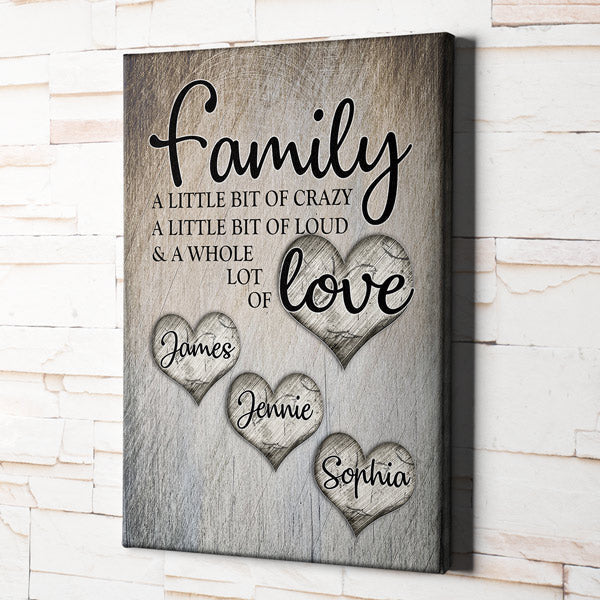 Personalized Family... Love Premium Canvas