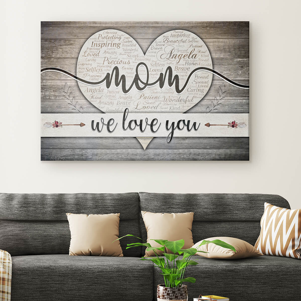 Personalized Mom We Love You Premium Canvas