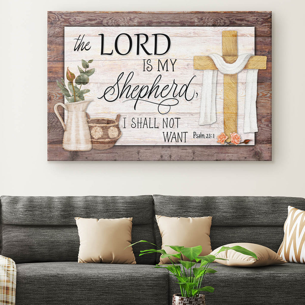 The Lord is My Shepherd, I Shall Not Want Premium Canvas