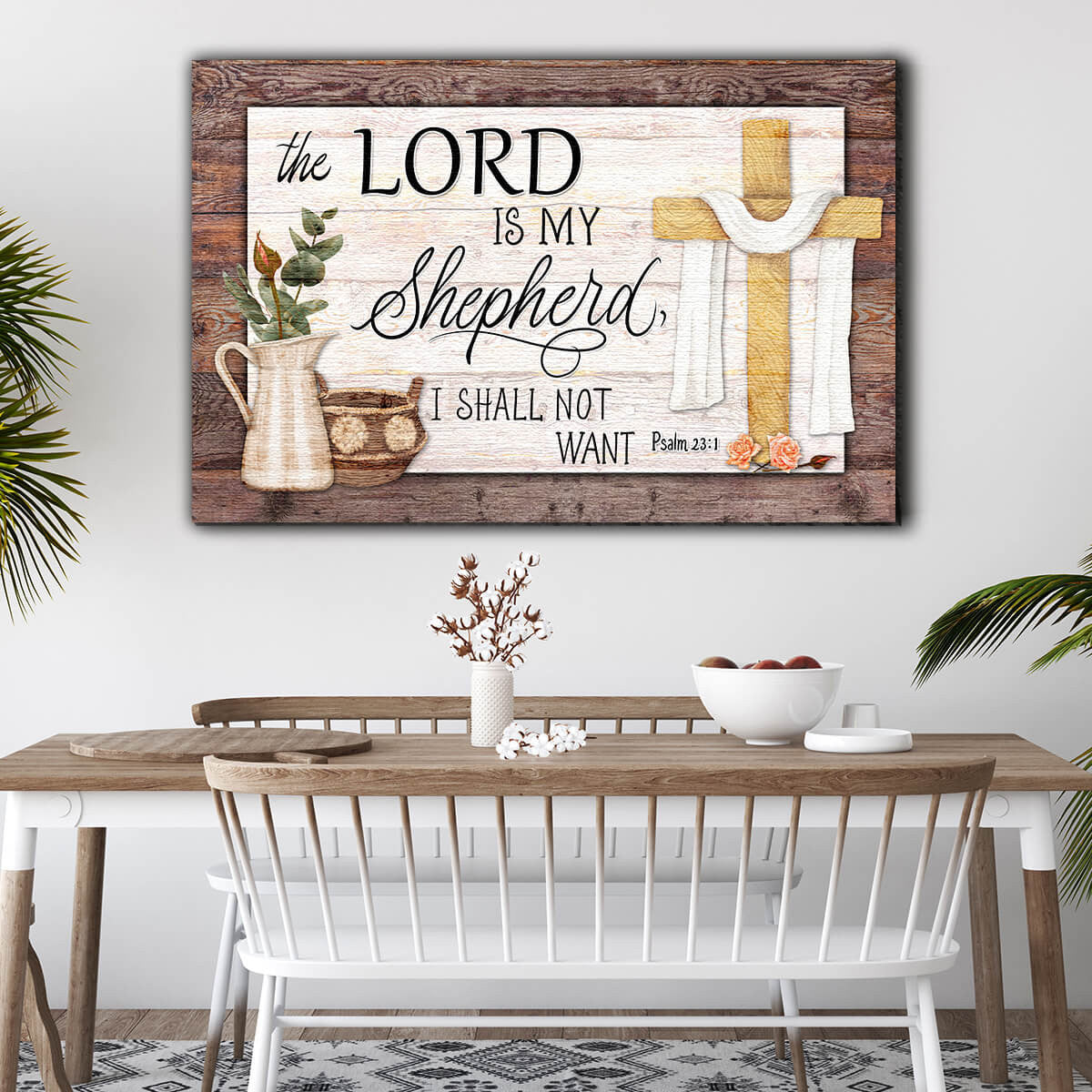 The Lord is My Shepherd, I Shall Not Want Premium Canvas