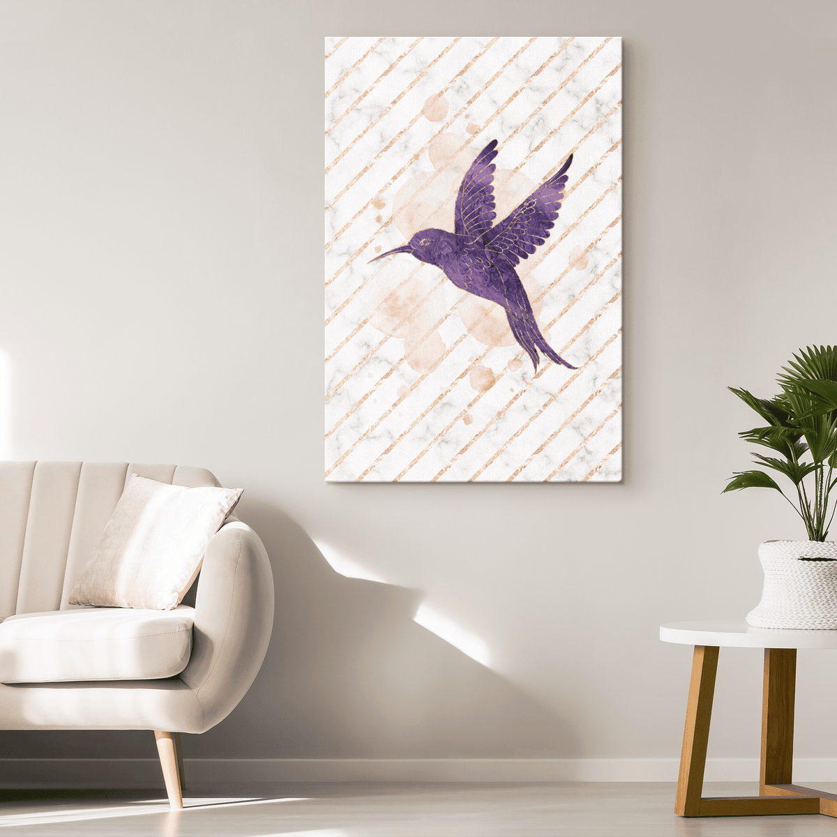 Purple Hummingbird Premium Canvas