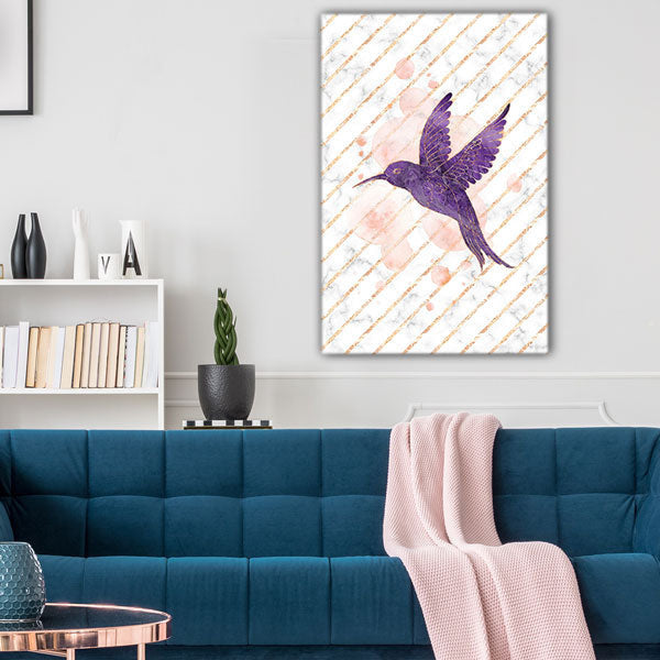 Purple Hummingbird Premium Canvas