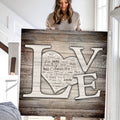 Personalized L O V E Names Inside Heart Premium Canvas