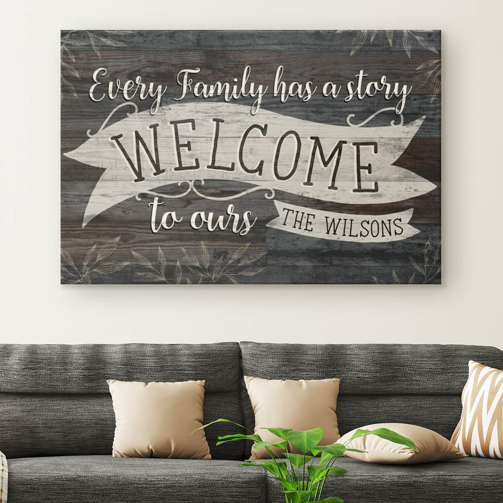 Personalized Welcome to Our Story Premium Canvas