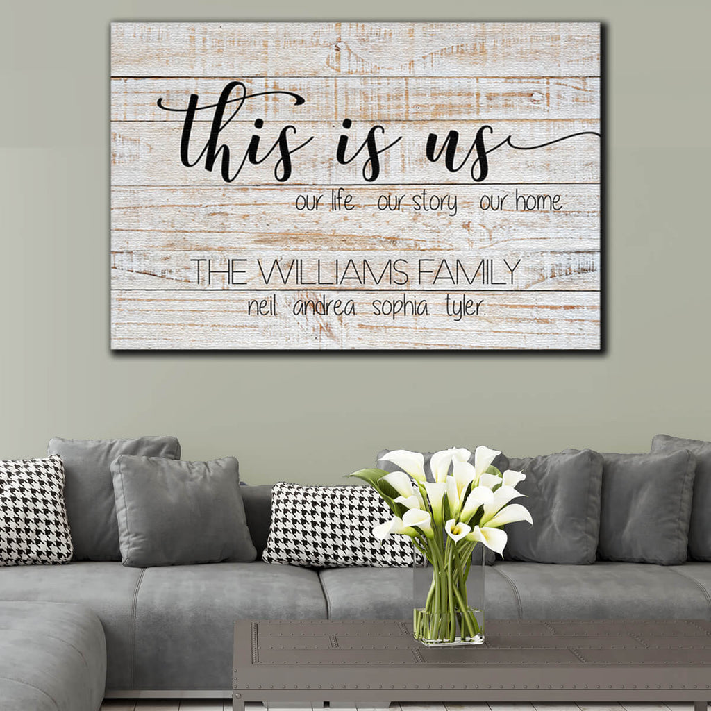 Personalized This Is Us - Our Home Canvas Wall Art – Family Home Decor