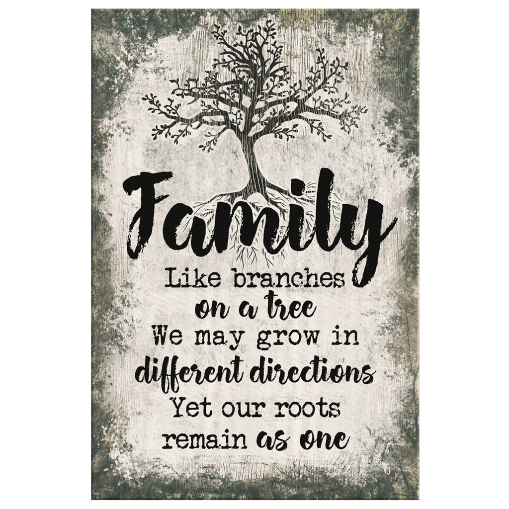 Family - Like Branches On A Tree Premium Rustic Canvas