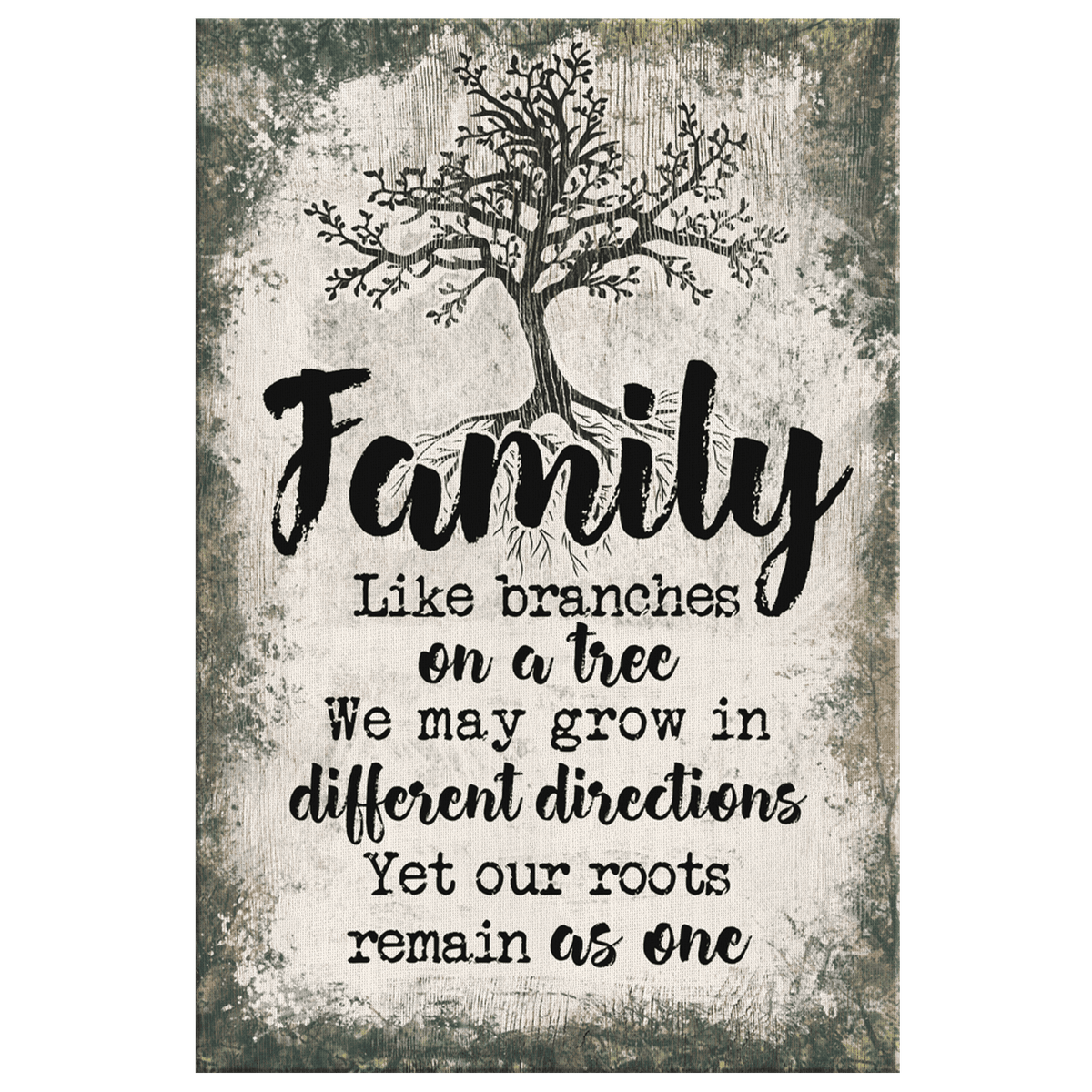 Family - Like Branches On A Tree Premium Rustic Canvas