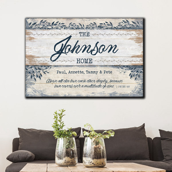 Personalized Family Home Love Each Other Deeply Premium Canvas