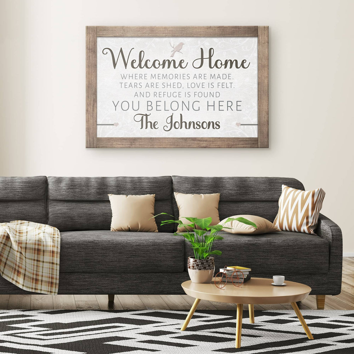 Personalized Welcome Home - You Belong Here Premium Canvas