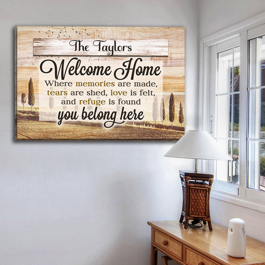 Personalized Welcome Home - You Belong Here Premium Canvas