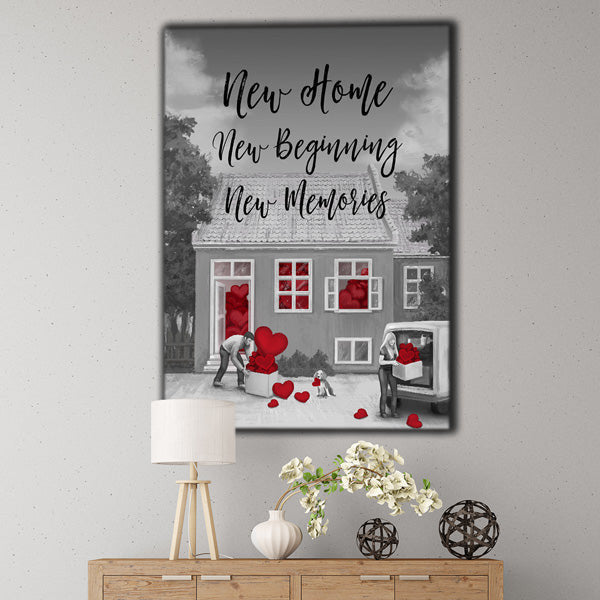 New Home, New Beginning, New Memories Premium Canvas
