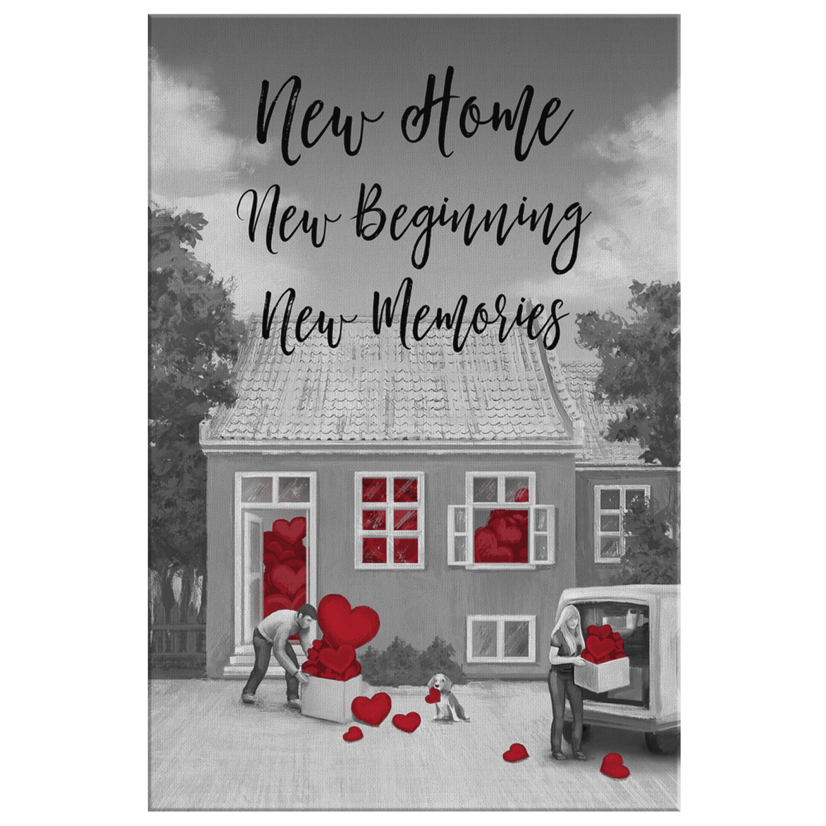 New Home, New Beginning, New Memories Premium Canvas