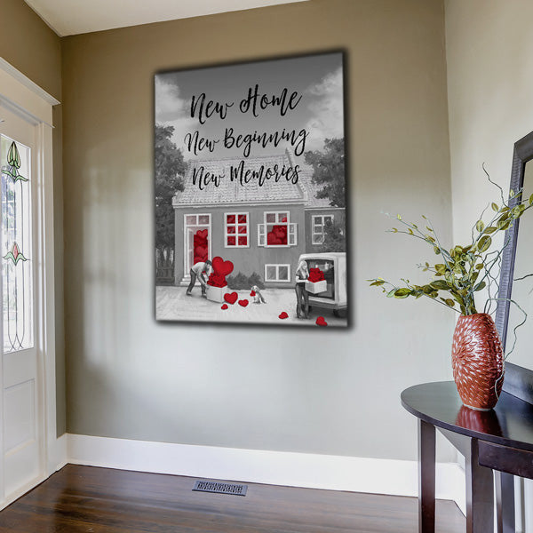 New Home, New Beginning, New Memories Premium Canvas