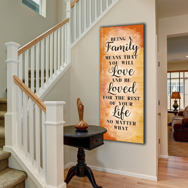 Being A Family Means You Will Love And Be Loved Premium Panoramic Canvas